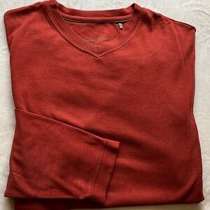 Classic V-Neck Sweater in Rich Red